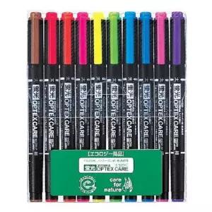 제브라 OPTEX형광펜 10색 양쪽사용 형광펜 형광보드마카 형광매직