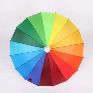 레인보우 살 캡장우산 태풍에도 끄떡없는 살 무지개장우산 물받이