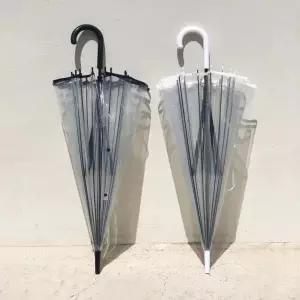 튼튼한 투명 비닐 우산 고급 자동 장우산 골프 장마 비닐 골프장