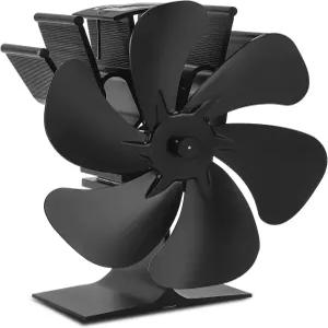 펠릿 우드 버너 스토브 연소용 브래킷이 히터에 고정된 야헤시크엠 팬 전기가 없는 6 블레이드 벽난로