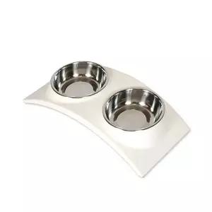 [콩심팥심]레인보우 식탁 화이트 약41x18.5x8cm 강아지 애견 개 밥 그릇 물 식기