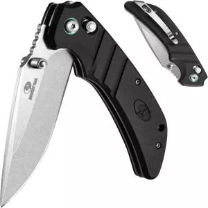 Mossy Oak 폴딩 포켓 나이프 4인치 스톤워시 스테인리스 스틸 블레이드 EDC 텍사스 록 및 클립이 있는 G10