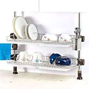 접시벽선반 공간활용 정리선반 조립형 원하는위치 기둥식그릇선반