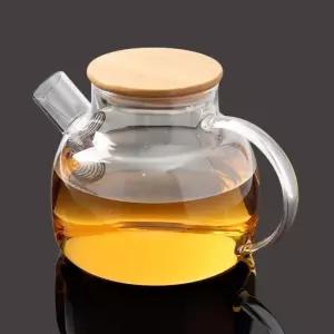 내열 유리 차주전자 (1L 대나무 스텐뚜껑) DK86티 메이커 포트 주방용품 티팟 찻주전자