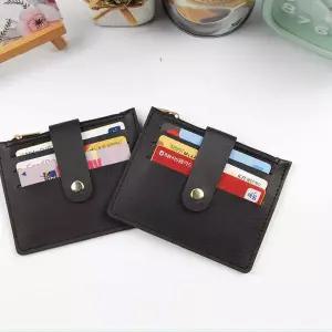 [셀러에이드]가로 3포켓 명함 신분증 지퍼 신용카드지갑 블랙 1P