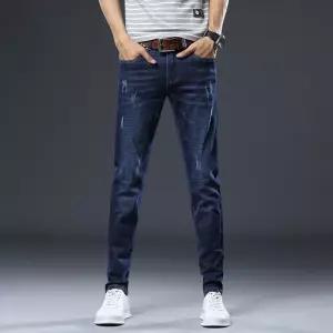 남성청바지 간절기 다크 디스트로이드 데님팬츠 보이패션 슬림핏 팬츠 캐주얼 심쿵해외구매