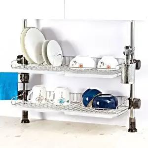 접시벽선반 공간활용 정리선반 조립형 원하는위치 기둥식그릇선반