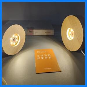 3D 크리스탈 볼 수지 유리 구용 USB 전원 8cm 10cm 원형 나무 LED 조명 베이스 디스플레이 스탠드