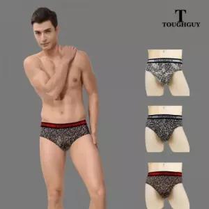 터프가이 남성 호피 스판 삼각 팬티 남자 레오파드 브리프 속옷 3종 세트