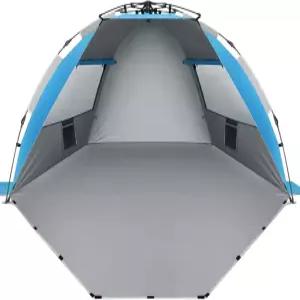 Oileus X-대형 4인용 비치 텐트 선 쉘터 - 휴대용 선쉐이드 인스턴트 가방 말뚝 모래주머니 6개 낚시