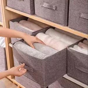 접이식 패브릭 옷수납박스 정리함 수납함 리빙박스-WD18B8C