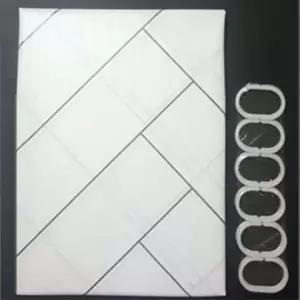 부드러운 북유럽 디자인 샤워커튼 화이트 그레이-WD18EAC