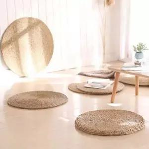 라탄방석형 원형 좌식방석 쿠션 스툴 왕골 인테리어-WD3F6CC_