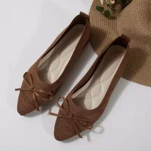 여성용 캐주얼 단화 봄가을 플랫 리본 로퍼 슬림핏 MN 빅사이즈 뾰족코 OOTD3