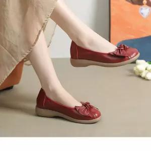 여친 캐주얼 편안한 쿠셔닝 플랫 MN 빅사이즈 봄가을 소가죽 단화 로퍼 OOTD3