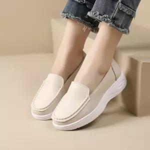 여사친 슈즈 로퍼 봄가을 단화 리얼 플랫 구두 통굽 간호사 가죽 MN 중장년 빅사이즈 OOTD3