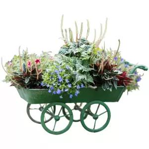 빈티지 화분수레 철제 구제 정원데코 앤틱 화단 야외