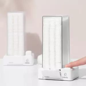 투명 벽걸이 화장대정리 디스펜서 화장솜 수납 케이스