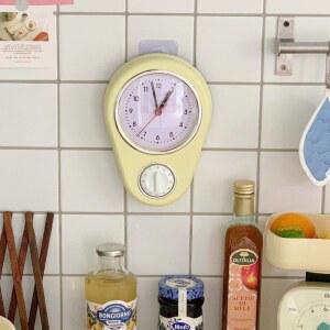벽시계 키친타이머 레트로 주방시계 알람 냉장고 스타일 아날로그 타이머 시계