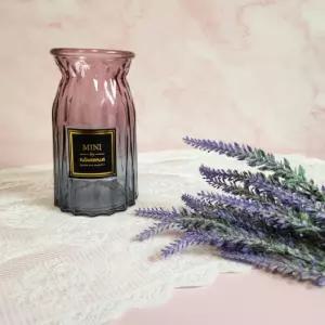 사각유리화병 인테리어꽃병 레드그레이컬러