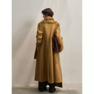 헐크 여사친 여성용 울 가을 코트 면양털 모피 목도리 더블 조거 KKE3