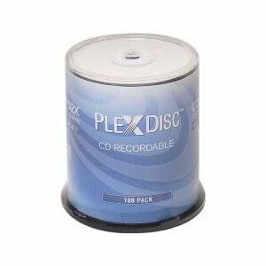 PlexDisc CD-R 700MB 52X 화이트 잉크젯 허브 CD 사진, 케이크 가능 인쇄 빈 100팩 디스크 미디어 수 기록 있는 박스(FFP) 음악, 데이터를 | 쓰기 태울 가능한