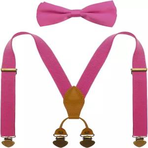 하트 클립 Y 스타일 조절 가능한 WDSKY 남성용 멜빵 및 나비넥타이 세트