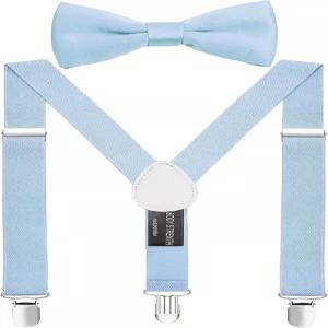 ZXEROYM 남자 멜빵과 보타이 세트 신축성 조절 가능