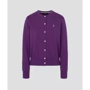 매장정품 빈폴 BEANPOLE LADIES [Essential] 코튼 라운드넥 카디건 퍼플 (BF615AE01U) BF615AE01U 653086