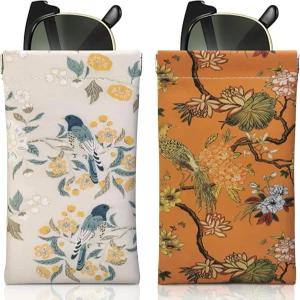 뉴오메가 2Pcs 안경 케이스 소프트 스퀴즈 선글라스 남녀 공용 남성 여행용