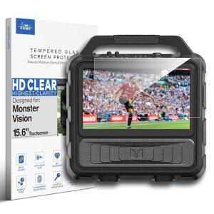 몬스터 비전 휴대용 TV 엔터테인먼트 시스템 15.6인치 디스플레이 터치스크린 9H 안티 스크래치(HD 클리어)를 위해 설계된 인노어런스 프리미엄 강화 유리 스크린 프로텍터