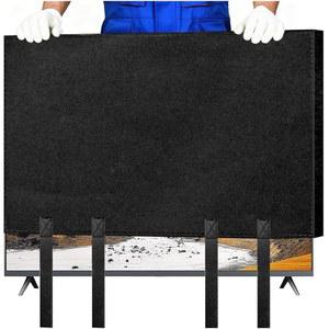 60인치~65인치 평면 화면 이동용 TV 커버, 하단 스트랩이 있는 검은색 보호 집 이사, 페인트칠, 리노베이션 중 보호를 위한 디스플레이 보호기