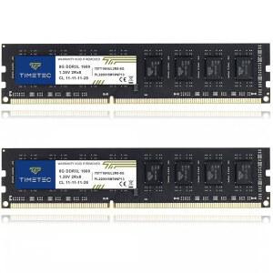 타임텍 16GB KIT(2x8GB) DDR3L / DDR3 1600MHz (DDR3L-1600) PC3L-12800 / PC3-12800 비-ECC 버퍼링 1.35V / 1.5V CL11 2Rx8 듀얼 랭크 240핀 UDIMM 데스크탑 PC 컴퓨터 메모리 RAM(SDRAM) 모듈 업그레이드
