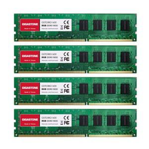 DDR3 RAM GIGASTONE 32GB 키트(4x8GB) DDR3 / DDR3L 1600MHz (1333MHz) PC3-12800 (PC3-10600) CL11 1.35V / 1.5V 2Rx8 UDIMM 240 핀 언버퍼링 비 ECC 고성능 PC 데스크탑 메모리 업그레이드