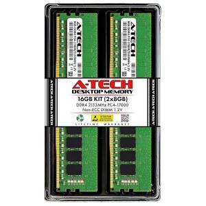 A-Tech 16GB(2x8GB) DDR4 2133MHz UDIMM PC4-17000(PC4-2133P) CL15 DIMM 비ECC 데스크탑 RAM 메모리 모듈