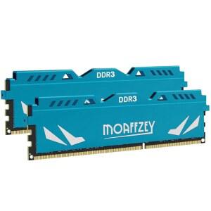 Moaffzey 16GB(2x8GB) DDR3 RAM 1600MHz PC3-12800 CL11 데스크톱 컴퓨터 메모리, 240핀 1.5V 2Rx8 듀얼 랭크 비완충 PC 컴퓨터 RAM 스틱 업그레이드 - 파란색