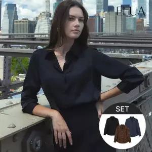 [NS홈쇼핑][엘루아] 스탠 카라 새틴 블라우스 3종 세트[35764646]