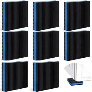 ZAVOUS 8팩 고무 방진 패드, 4인치 x 4인치 x 7/8인치 헤비 듀티 EVA 방음 패드, 세탁기, 건조기, 러닝머신용 사각 기계식 진동 감쇠 매트 바닥 보호대