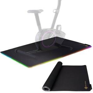 볼드스트라이브 LED 운동 장비 매트 24x48in / 30x60in - 스핀 바이크, 보행 패드, 타원형을 위한 스타일리시한 미끄럼 방지 바닥 보호 - 운동 바이크 매트, 펠로톤 바이크 매트, 펠로톤 액세서리