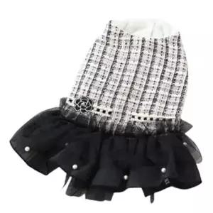 애견원피스 강아지 마카롱 원피스 핑크 프릴 벨보아 드레스 1P