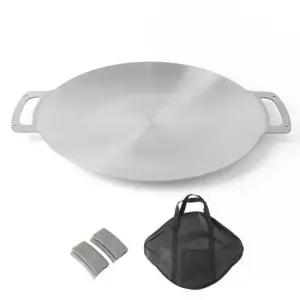 캠핑그리들팬 만능큐 스텐 그리들 손잡이 가방포함 고기불판 33cm