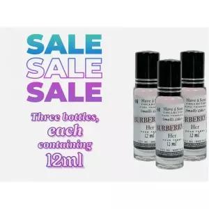 Pack Of 3 버버리 Her 여성용 Scent Roll On Body Oil 12ml