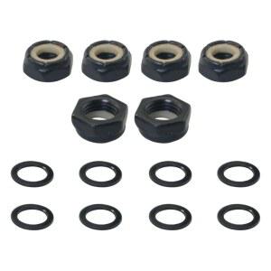 DGBRSM 1세트 블랙 메탈 스케이트보드 너트 롱보드에 키트 부품 미끄럼 액세서리 하드웨어 스쿠터 대부분의 적합 방지