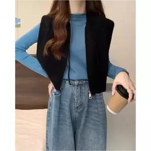 깜도리4  레이어드 베스트 출근룩 외투 후드 조끼 간절기 후드집업 아우터 여사친 니트 이너 가을 봄