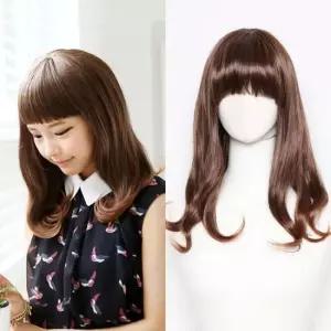 내츄럴 여자 긴머리 통가발 미디엄 C컬 C컬통가발