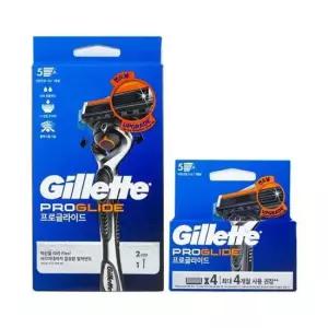 목 질레트 프로글라이드 5중날 면도기 면도날 6개