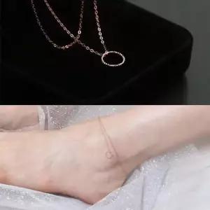 여성발찌선물 Gold 로즈골드 써클 더블 체인 발찌 14K