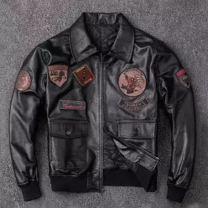 파일럿 항공 점퍼 가죽 조종사 자켓 밀리터리 라이더