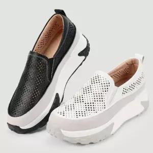 세련된스니커즈 키높이 펀칭 쿠션인솔 슬립온 여성 여름 모던스니커즈