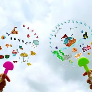 여름 투명 부채 만들기 4인세트